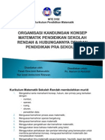 Organisasi Kandungan Konsep Matematik Pendidikan Sekolah Rendah &