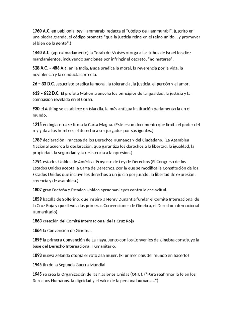 Historia de los Derechos Humanos | PDF | Convenio europeo de derechos ...