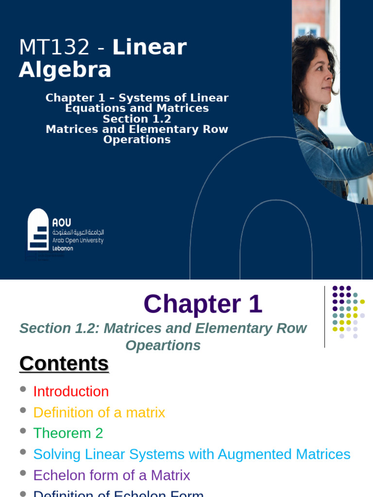 Matrices and Row Operations in Linear Algebra | PDF | Matrix ...