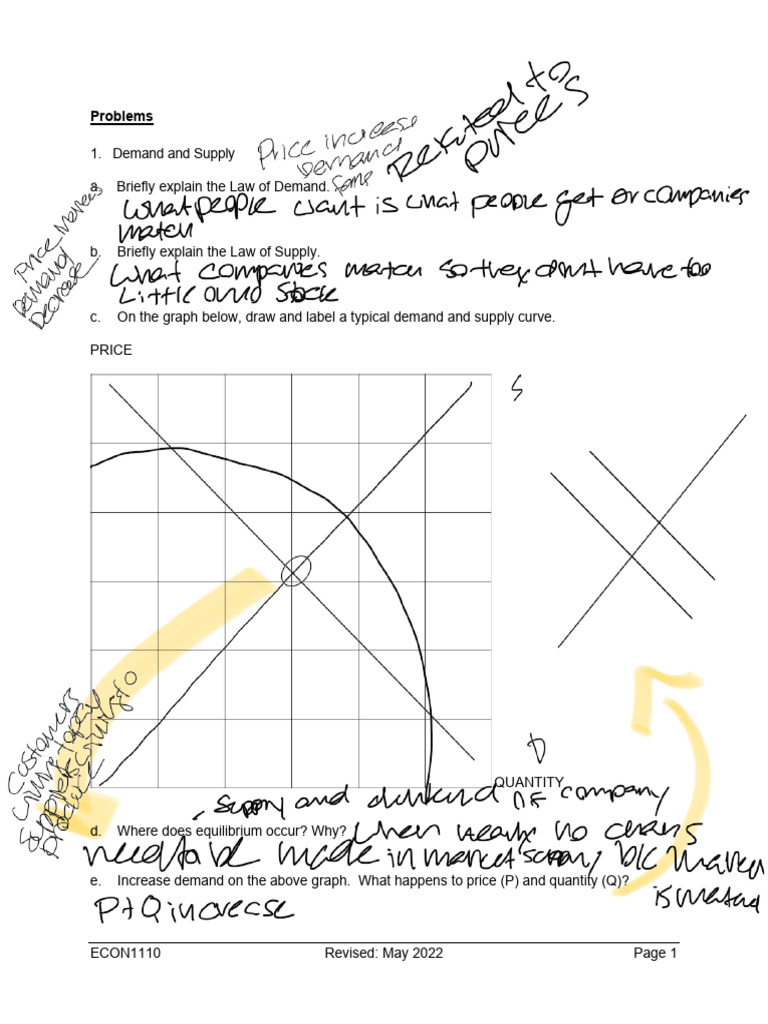 Problems | PDF | Supply And Demand | Supply (Economics)