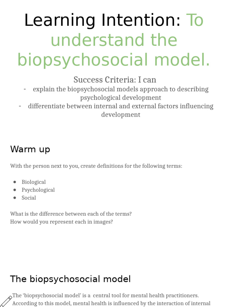 Understanding the Biopsychosocial Model | PDF | Psychology | Mental Health