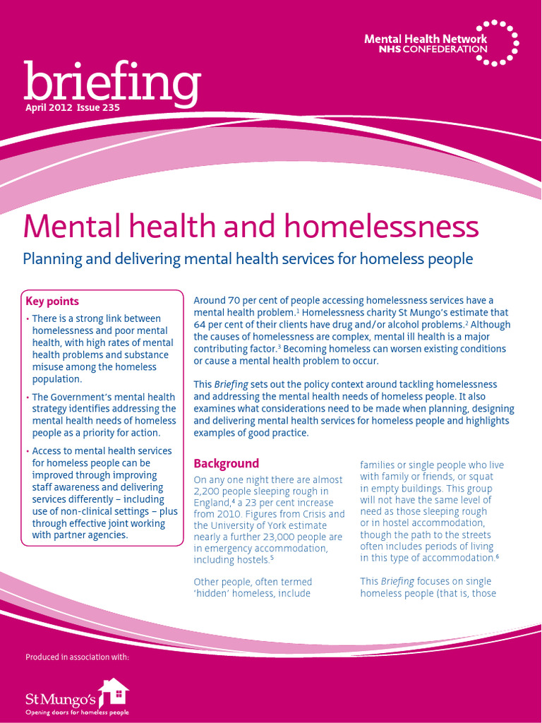 Mental Health Homelessness | PDF | Homelessness | Mental Health