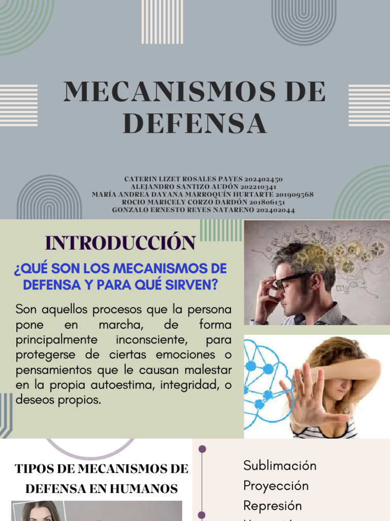 Presentacion Mecanismos de Defensa | PDF | Las emociones | Ira