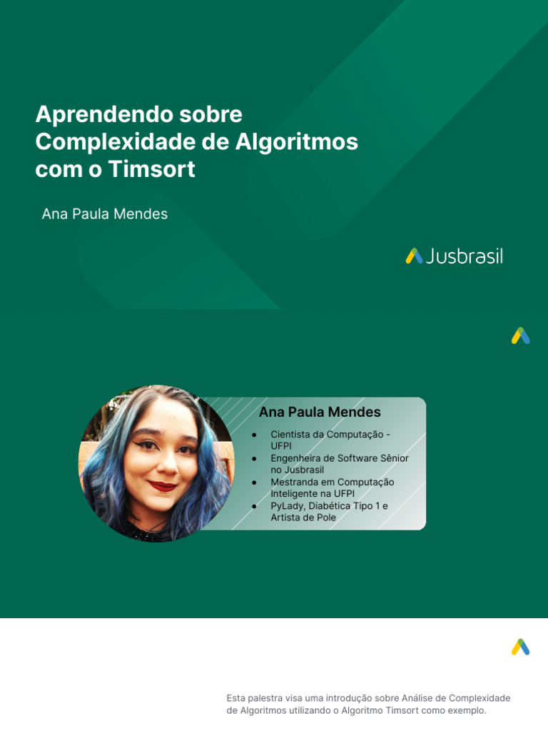 Palestra Timsort Pybr Anapaula | PDF | Algoritmos e estruturas de dados ...