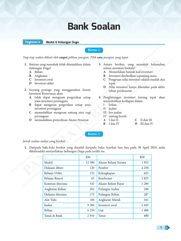 Soalan Imbangan Duga Tingkatan 4 | PDF