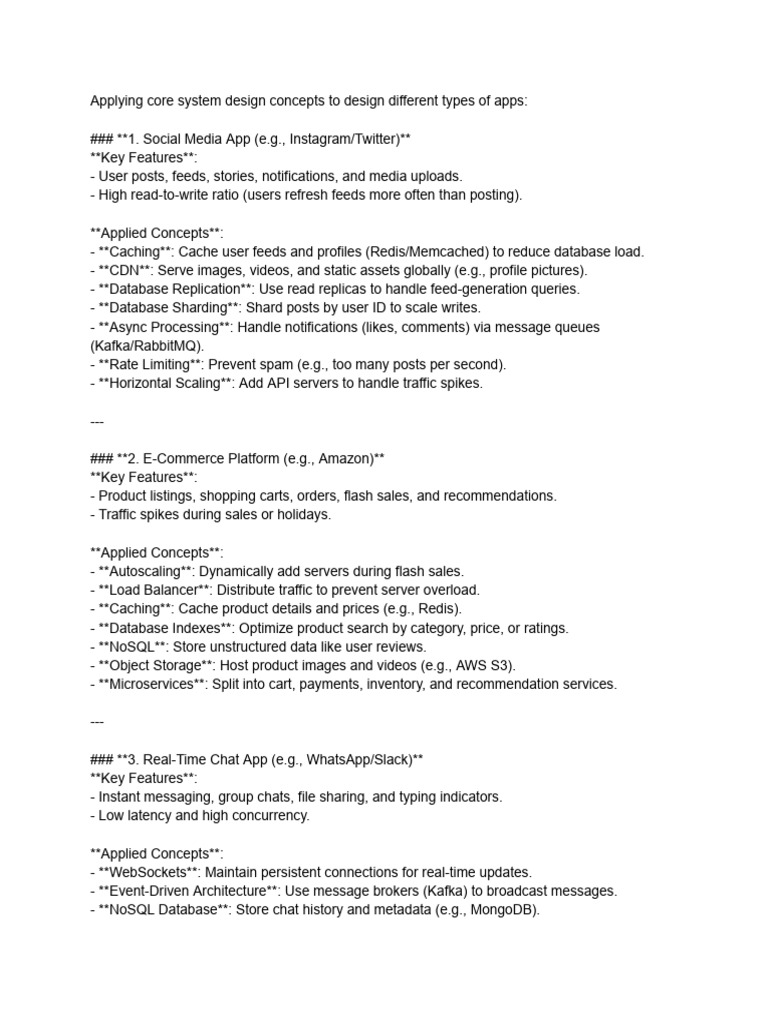 Core System Design for App Development | PDF | Databases | Cache ...