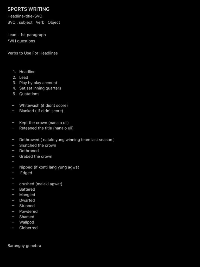 Sports Writing | PDF