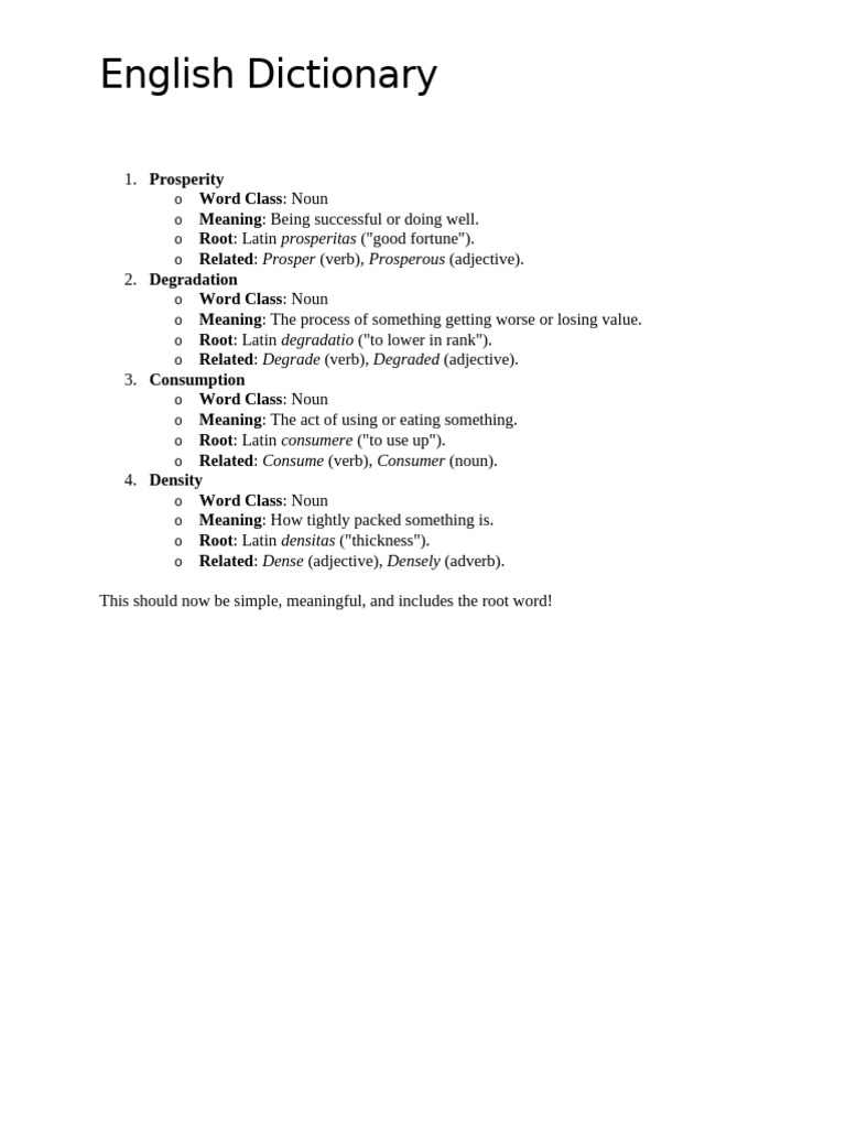 Key Terms in English Vocabulary | PDF