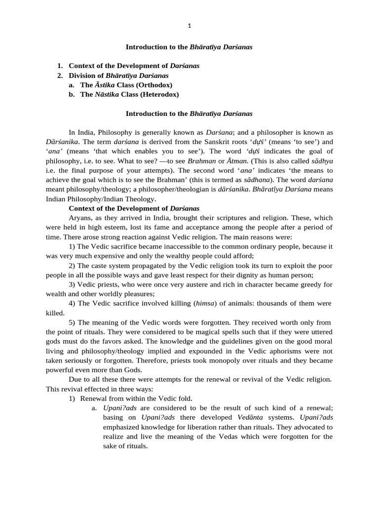 Overview of Indian Philosophical Systems | PDF | Indian Philosophy | Vedas