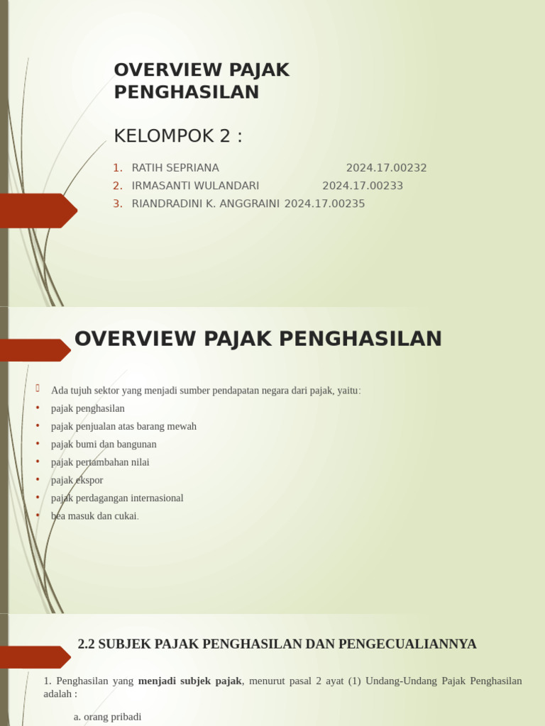 Ringkasan Pajak Penghasilan 2024 | PDF