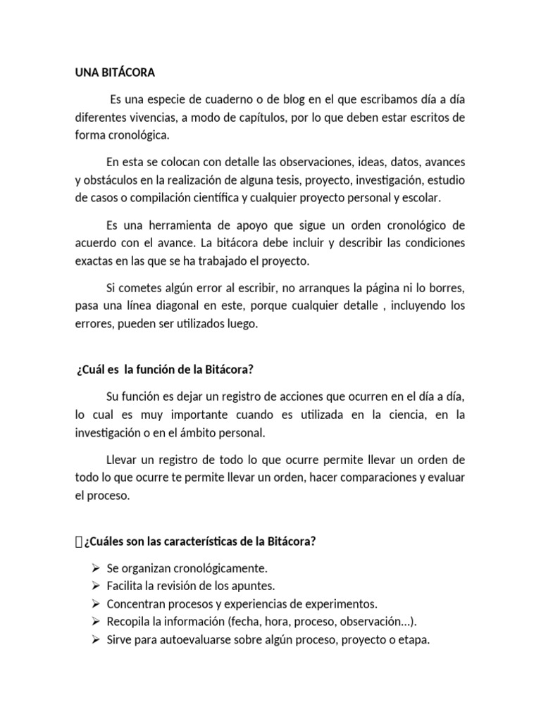 Una Bitacora | PDF | Blog | Observación