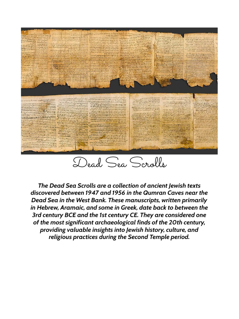 Dead Sea Scrolls: Ancient Texts Unveiled | PDF