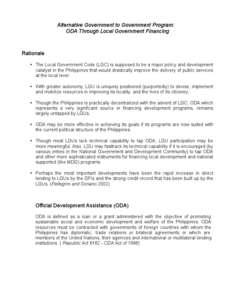 Leveraging ODA for Local Government Growth | PDF
