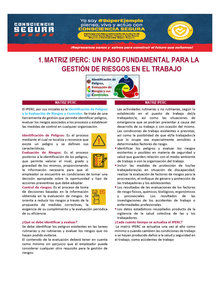 Matriz IPERC: Gestión de Riesgos Laborales | PDF | Residuos | Riesgo