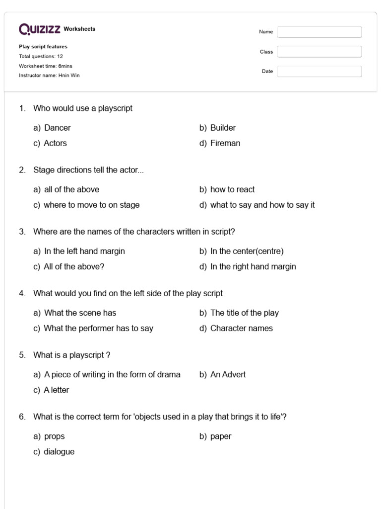 Understanding Play Script Features | PDF