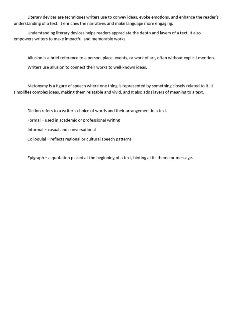 Key Literary Devices Explained | PDF