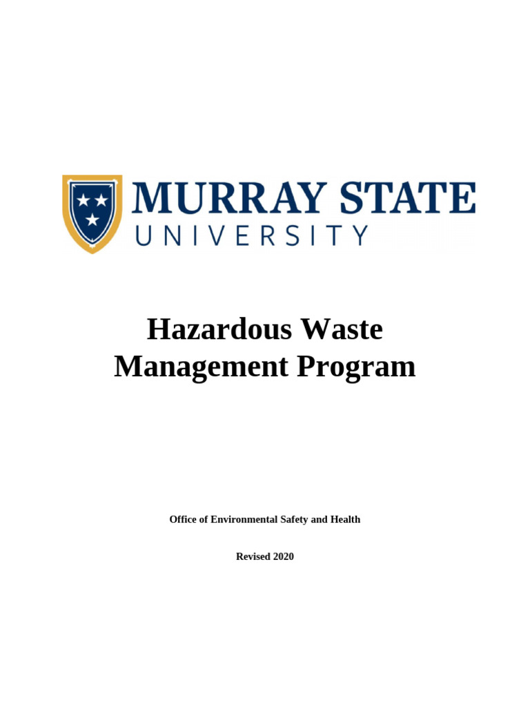 Hazardous Waste Management Guide | PDF | Waste | Hazardous Waste