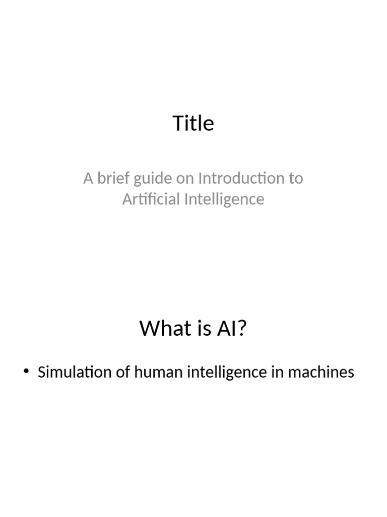 Introduction To Artificial Intelligence | PDF