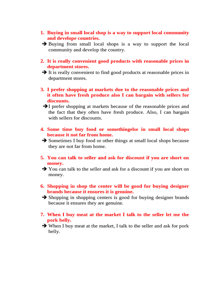 Benefits of Shopping Local and Markets | PDF