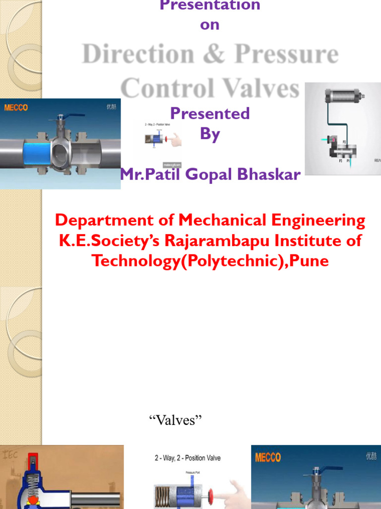 Types of Directional Control Valves | PDF | Valve | Pump
