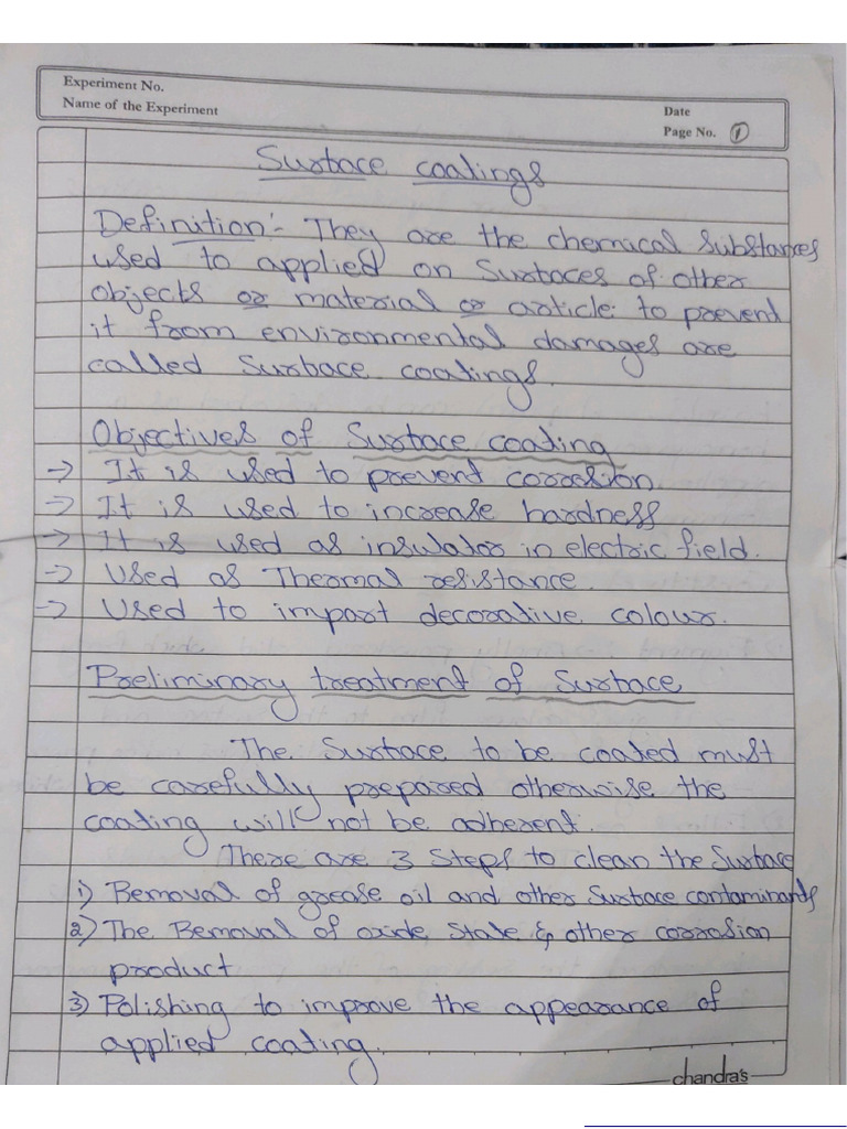 Surface Coatings Notes | PDF