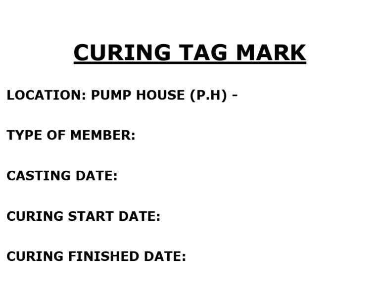 Curing Tag Mark | PDF