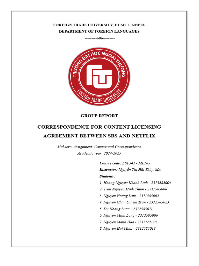 SBS-Netflix Content Licensing Agreement | PDF