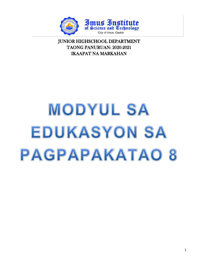 ESP 8 Module 4th Grading | PDF