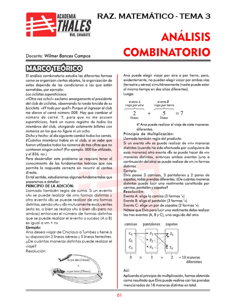 RM - Analisis Combinatorio | PDF | Conceptos matemáticos | Matemáticas