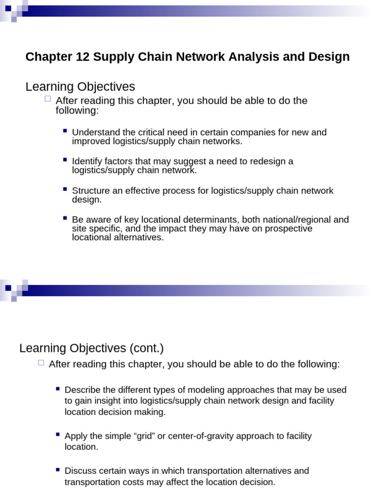 Supply Chain Network Design Insights | PDF | Logistics | Supply Chain