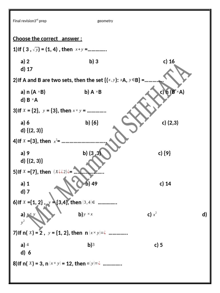Geometry Practice Questions and Answers | PDF | Function (Mathematics ...
