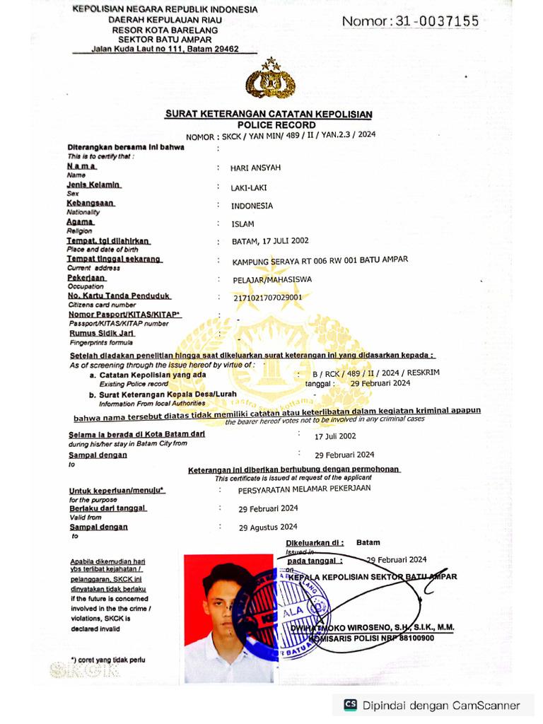 Scan SKCK | PDF