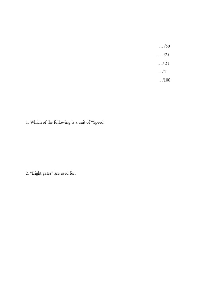 Grade 8 Physics Model Paper | PDF | Light | Magnetic Field