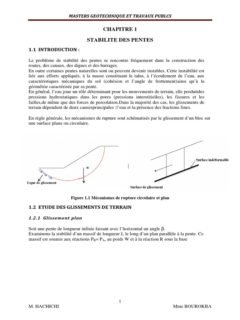 Analyse de la Stabilité des Pentes | PDF | Mécanique des sols | Génie ...