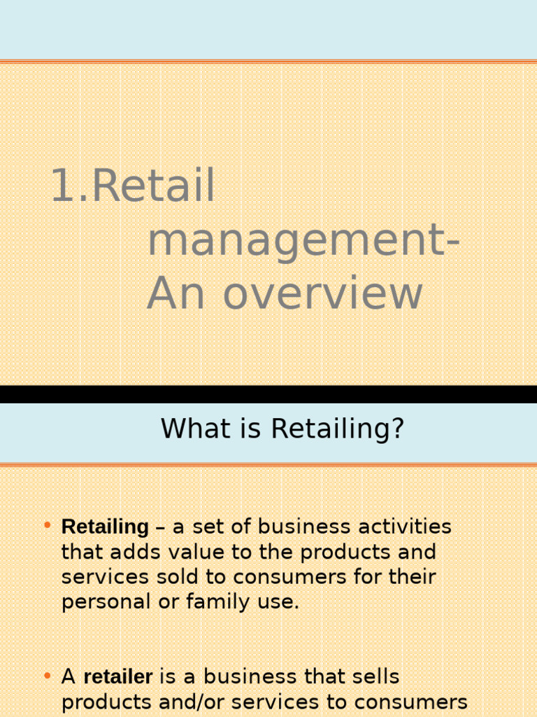 Retail Management(Unit 1&2)_pdf | PDF | Retail | Franchising
