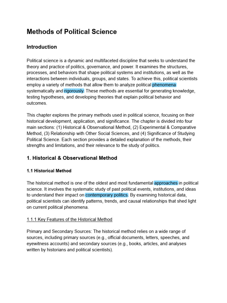Methods of Political Science | PDF | Experiment | Political Science