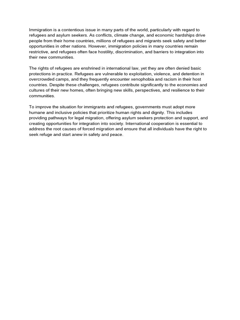 Immigration and Refugee Rights | PDF
