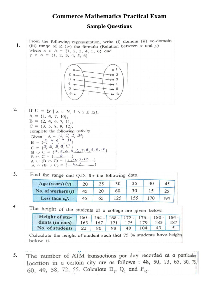 Commerce Mathematics Practical Exam | PDF
