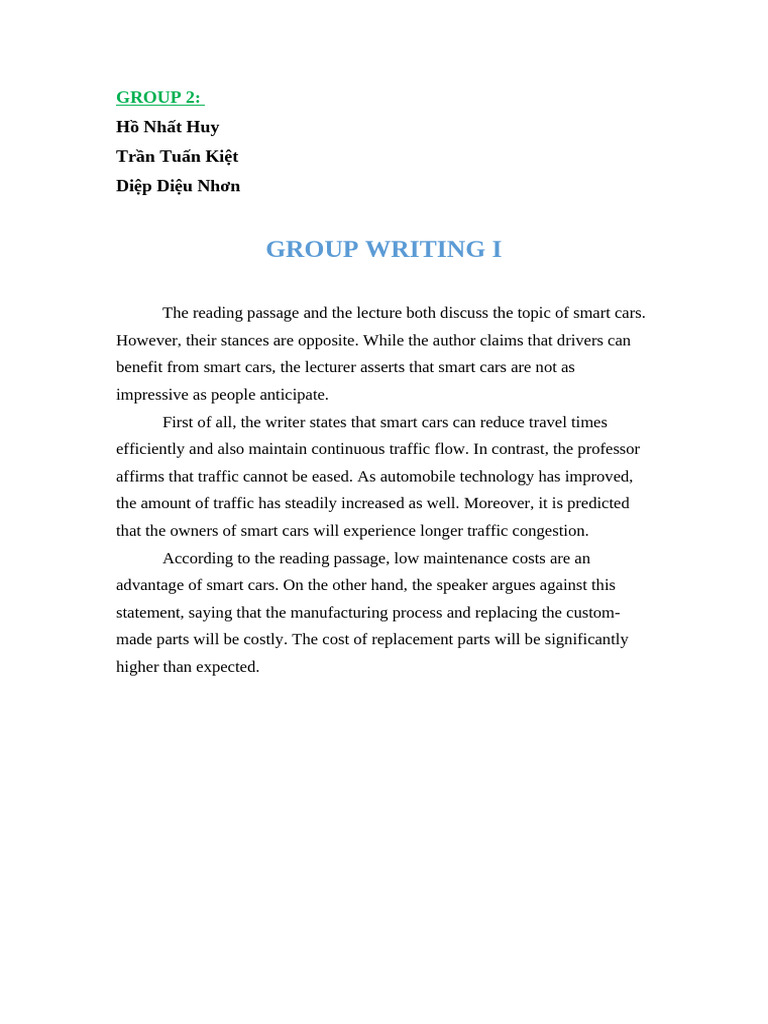 G2 - Group Writing I | PDF