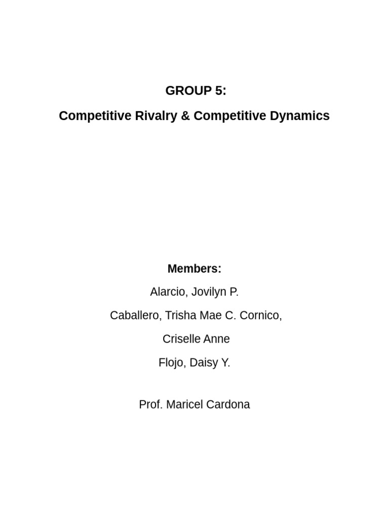 Competitor Response to Strategic Actions | PDF | Competition ...