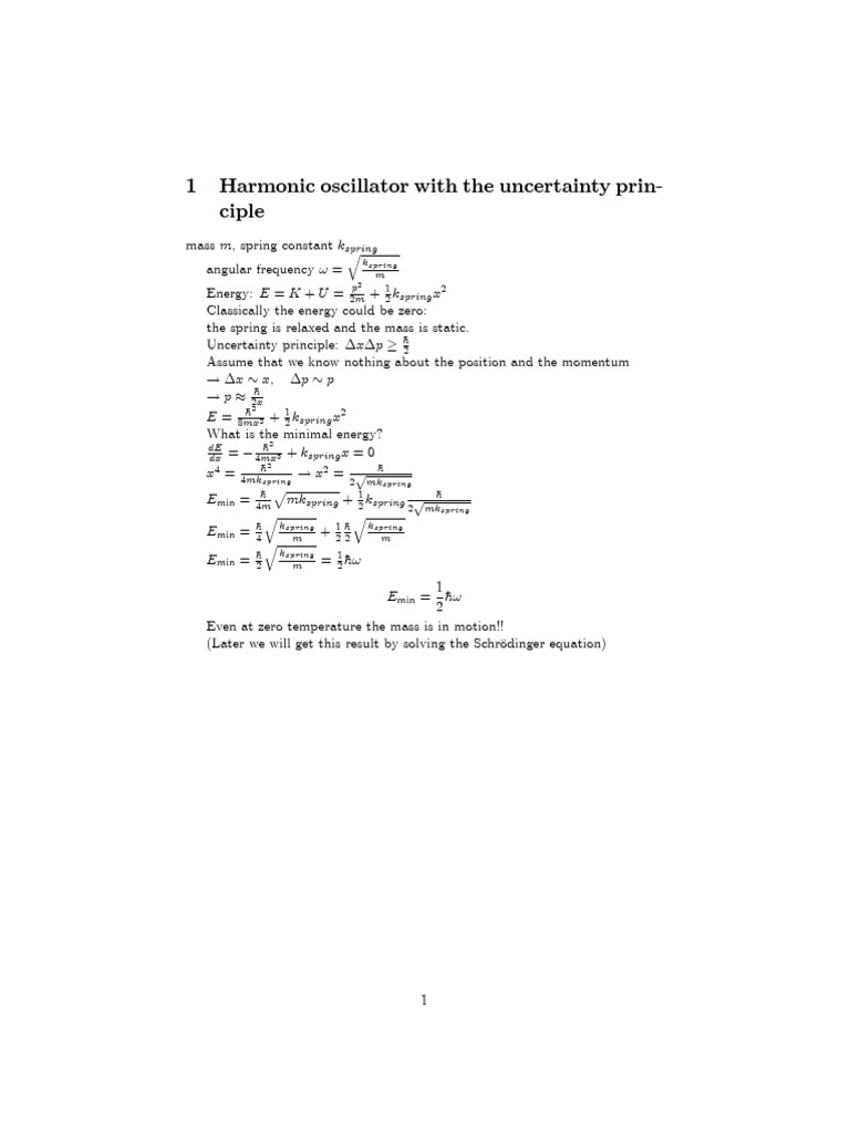Harmonic Osc. With Uncertainty Principle | PDF