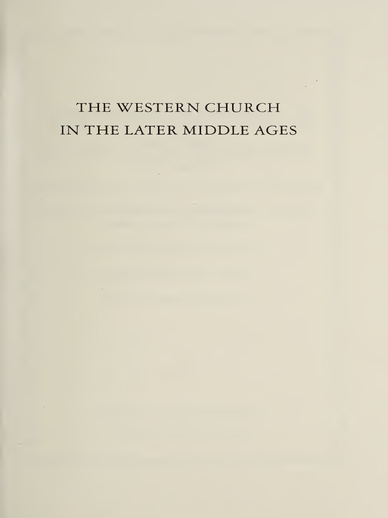 The Western Church in The Later Middle Ages | PDF | Pope | Holy Roman ...
