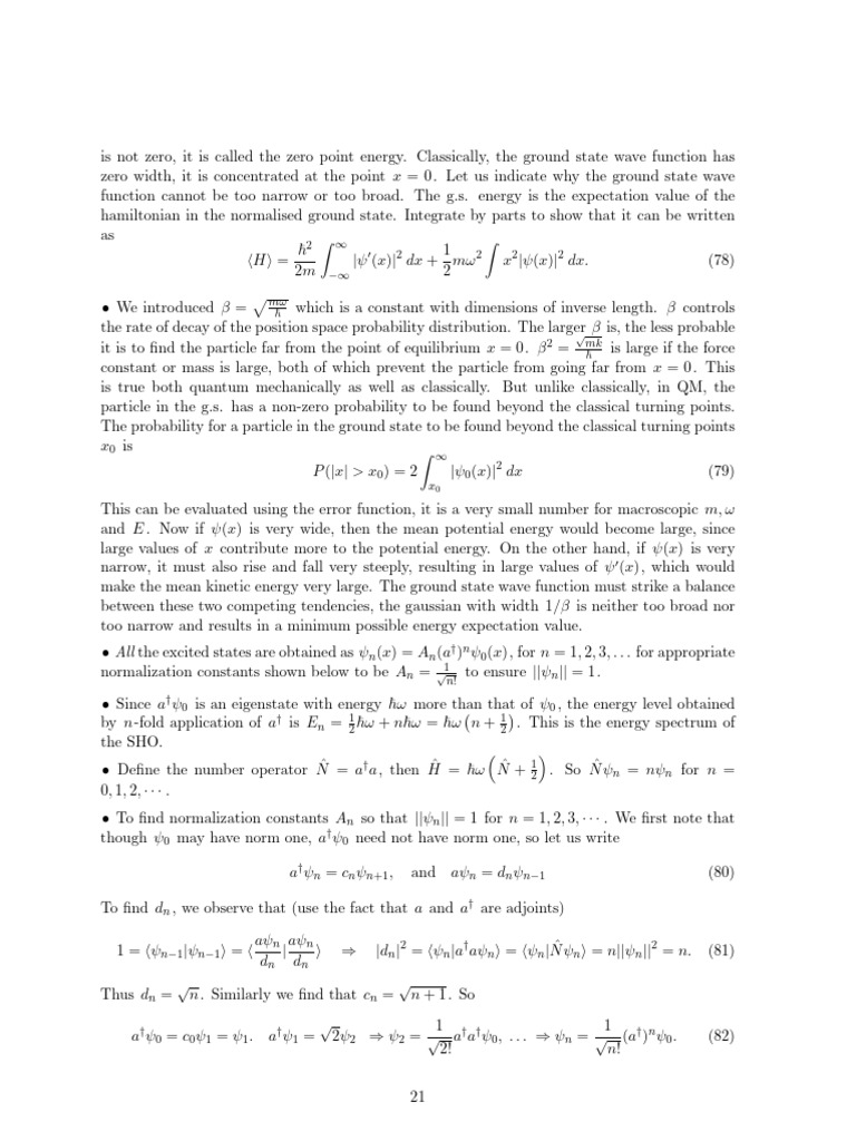 Quantum Harmonic Oscillator Analysis | PDF | Spin (Physics ...