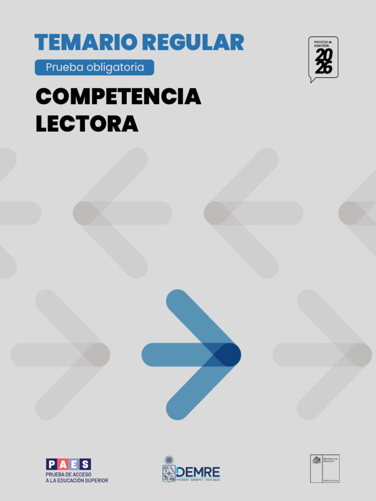 Temario PAES Competencia Lectora 2026 | PDF | Plan de estudios | Evaluación