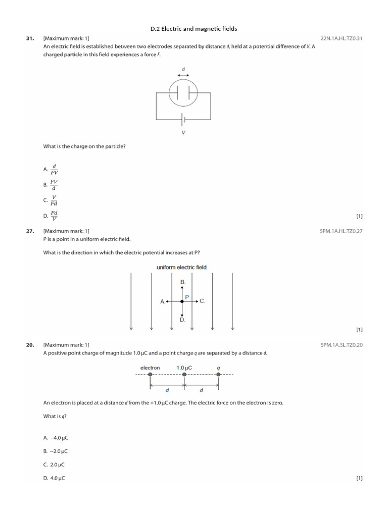 D.2 Electric and Magnetic Fields | PDF
