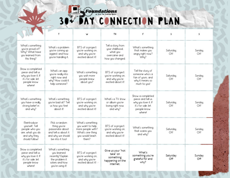 30-Day Connection Plan for Creatives | PDF