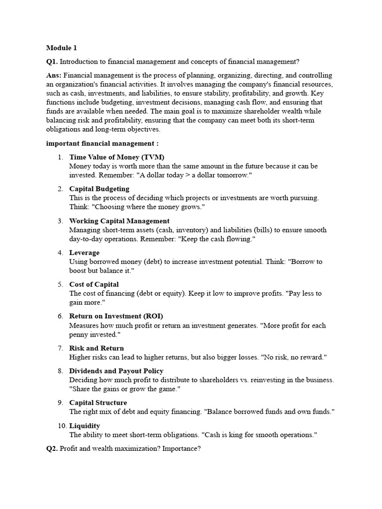 Financial Management Essentials Explained | PDF | Cost Of Capital ...