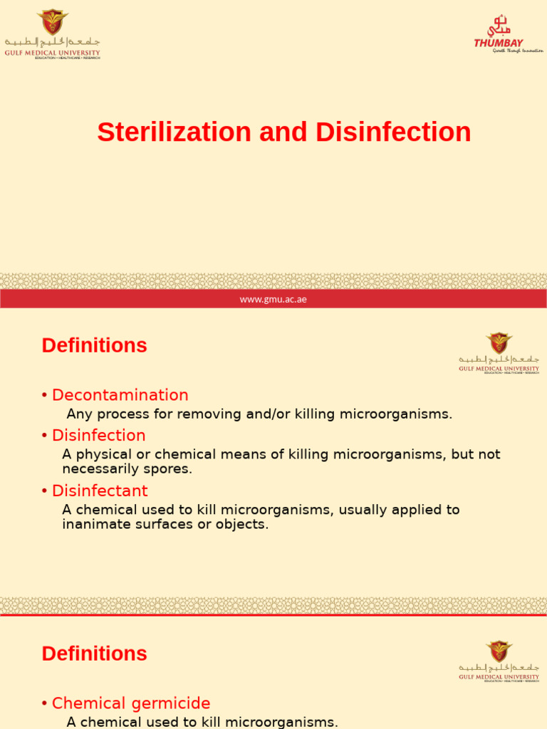 Sterilization and Disinfection Methods | PDF