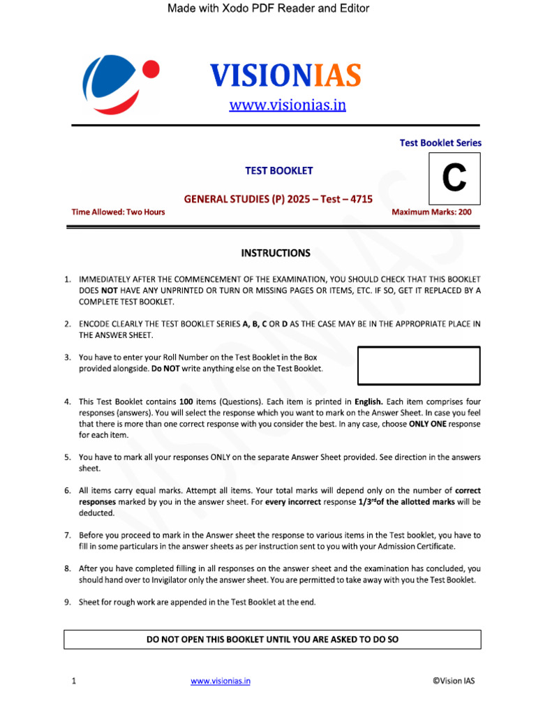 Test 15 Vision | PDF