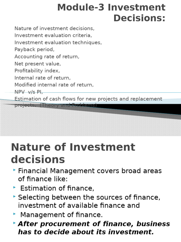 Module-4 - Capital Budgeting | PDF | Net Present Value | Internal Rate ...